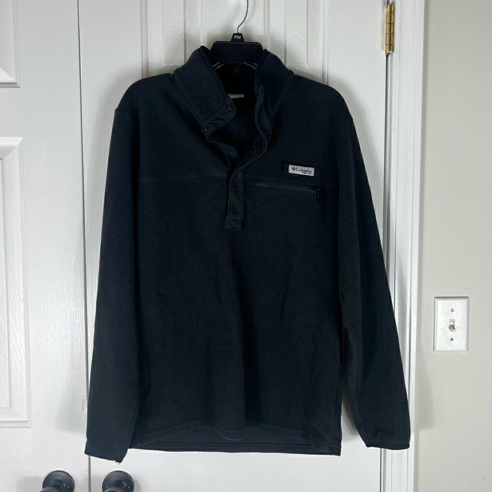 Columbia Mens Black Fleece Pullover Size Small